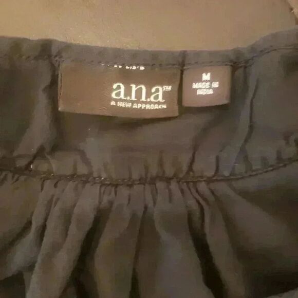 ANA Women's Black Cotton Tunic/Peasant Top - Picture 5 of 10